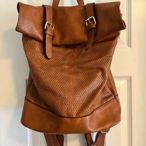 Leather backpack purse